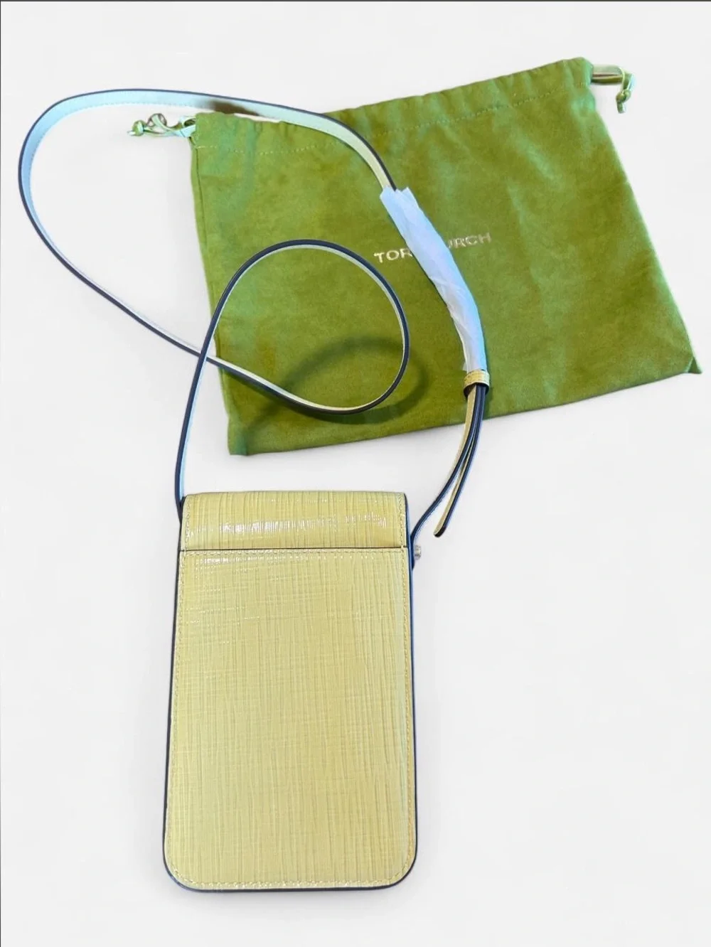 Tory Burch Yellow Crossbody Bag With Textured Surface